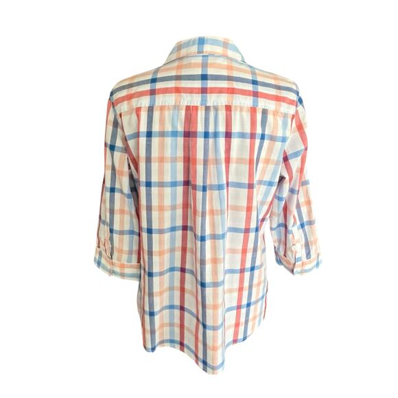 Croft & Barrow Plaid Button Down Short Sleeve Shirt Womens XL 100% Cotton Casual - Picture 6 of 9